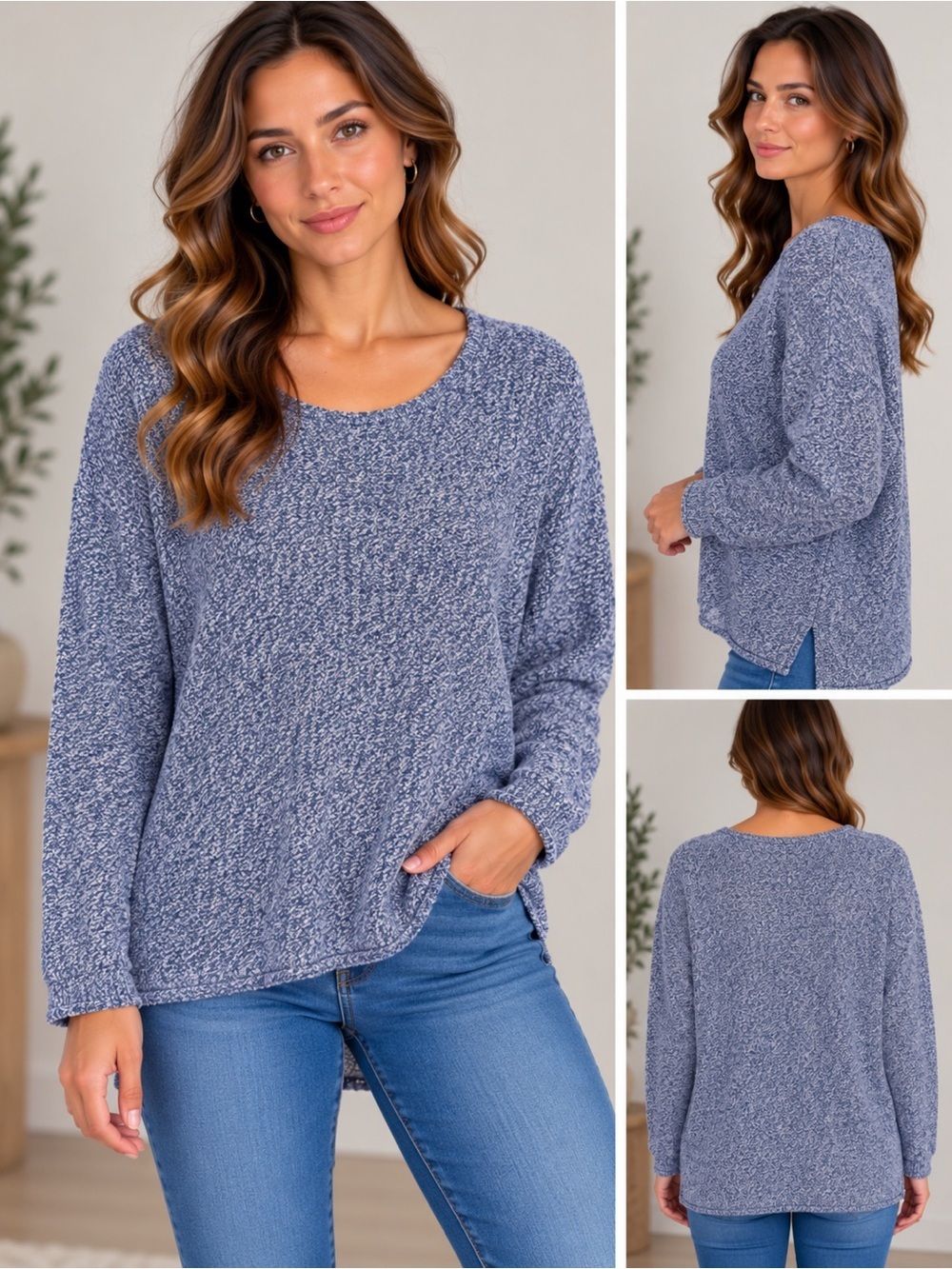 Women's Binghamton Knitting Co. Blue Sweater large